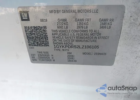 2020 Cadillac Xt6 Awd Premium Luxury from USA, damaged, VIN 1GYKPDRS2LZ106105